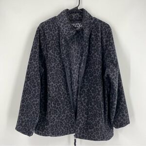 Made for Life Women’s Gray Animal Print Fleece Jacket size 2X Full Zipper